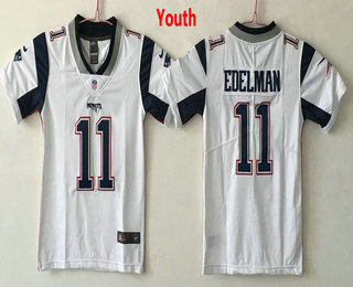Youth New England Patriots #11 Julian Edelman White 2017 Vapor Untouchable Stitched NFL Nike Limited Jersey
