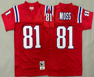 Youth New England Patriots #81 Randy Moss Red 2007 Throwback Jersey