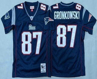 Youth New England Patriots #87 Rob Gronkowski Navy 2007 Throwback Jersey
