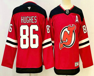 Youth New Jersey Devils #86 Jack Hughes Red Authentic Jersey