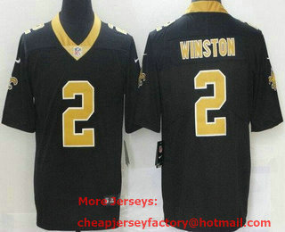 Youth New Orleans Saints #2 Jameis Winston Limited Black Vapor Untouchable Jersey