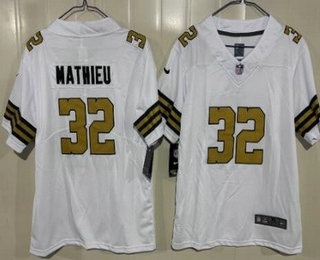 Youth New Orleans Saints #32 Tyrann Mathieu Limited White Alternate Vapor Jersey