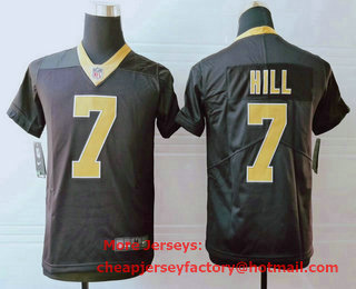 Youth New Orleans Saints #7 Taysom Hill Black 2017 Vapor Untouchable Stitched NFL Nike Limited Jersey