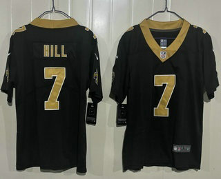 Youth New Orleans Saints #7 Taysom Hill Limited Black Vapor Jersey