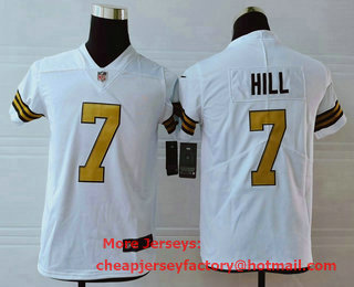 Youth New Orleans Saints #7 Taysom Hill White 2016 Color Rush Stitched NFL Nike Limited Jersey