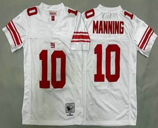 Youth New York Giants #10 Eli Manning White 2007 Throwback Jersey