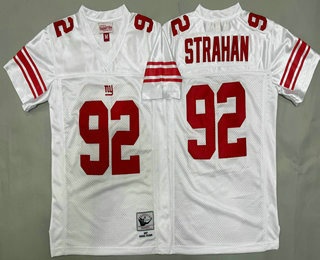 Youth New York Giants #92 Michael Strahan White 2007 Throwback Jersey