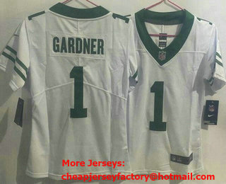 Youth New York Jets #1 Sauce Gardner Limited White Vapor Jersey