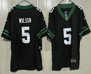 Youth New York Jets #5 Garrett Wilson Limited Black Vapor Jersey