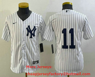 Youth New York Yankees #11 Anthony Volpe White No Name Stitched MLB Nike Cool Base Jersey