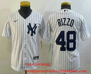 Youth New York Yankees #48 Anthony Rizzo White Stitched MLB Cool Base Nike Jersey