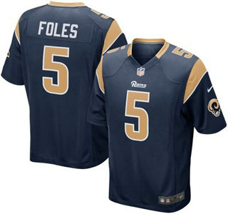 Youth Nike St. Louis Rams #5 Nick Foles Navy Blue Team Color NFL Nike Game Jersey