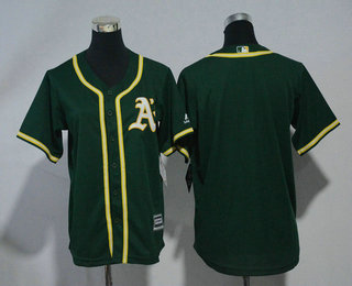 Youth Oakland Athletics Blank Green Alternate Stitched MLB Cool Base Jersey