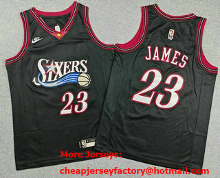 Youth Philadelphia 76ers #23 LeBron James Black 2026 Classic Edition Stitched Jersey