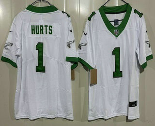 Youth Philadelphia Eagles #1 Jalen Hurts Limited White Alternate Vapor Jersey