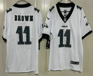 Youth Philadelphia Eagles #11 AJ Brown Limited White Vapor Jersey