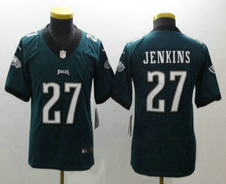 Youth Philadelphia Eagles #27 Malcolm Jenkins Midnight Green 2017 Vapor Untouchable Stitched NFL Nike Limited Jersey