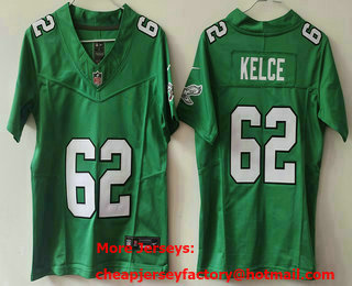 Youth Philadelphia Eagles #62 Jason Kelly Green FUSE Vapor Limited Throwback Jersey