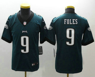 Youth Philadelphia Eagles #9 Nick Foles Midnight Green 2017 Vapor Untouchable Stitched NFL Nike Limited Jersey