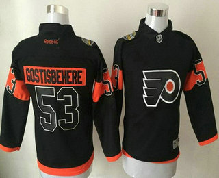 Youth Philadelphia Flyers #53 Shayne Gostisbehere Black 2017 Stadium Series Stitched NHL Reebok Hockey Jersey