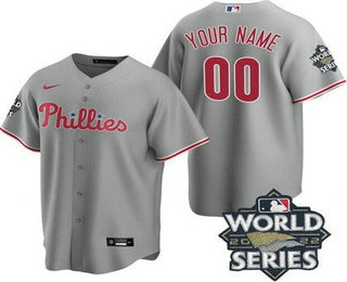 Youth Philadelphia Phillies Customized Gray 2022 World Series Cool Base Jersey