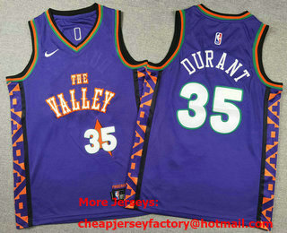 Youth Phoenix Suns #35 Kevin Durant Purple 2024 City Edition Stitched Jersey