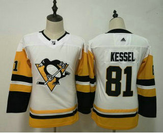 Youth Pittsburgh Penguins #81 Phil Kessel White 2017-2018 Hockey Stitched NHL Jersey