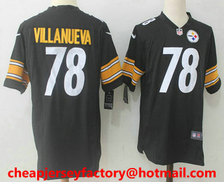 Youth Pittsburgh Steelers #78 Alejandro Villanueva Black Team Color Stitched NFL Nike Game Jersey