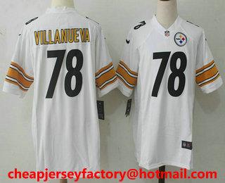 Youth Pittsburgh Steelers #78 Alejandro Villanueva White Road Stitched NFL Nike Game Jersey