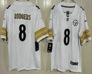 Youth Pittsburgh Steelers #8 Aaron Rodgers Limited White Vapor Jersey