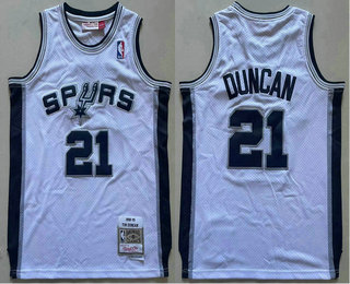 Youth San Antonio Spurs #21 Tim Duncan White 1998-99 Hardwood Classics Soul Swingman Throwback Jersey