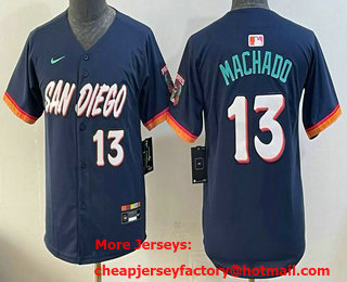 Youth San Diego Padres #13 Manny Machado Navy 2026 City Connect Baseball Jersey