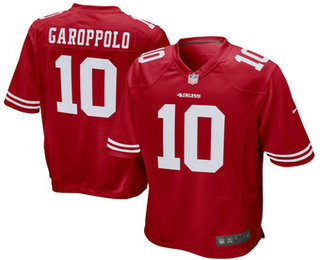 Youth San Francisco 49ers #10 Jimmy Garoppolo Scarlet Red Team Color Stitched NFL Nike Game Jersey