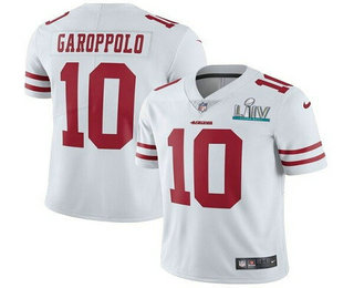 Youth San Francisco 49ers #10 Jimmy Garoppolo White 2020 Super Bowl LIV Vapor Untouchable Stitched NFL Nike Limited Jersey