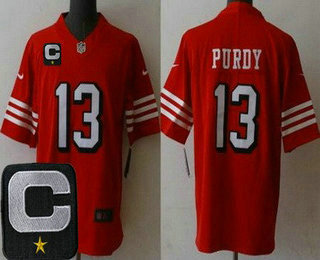 Youth San Francisco 49ers #13 Brock Purdy Limited Red Throwback C Patch Vapor Jersey