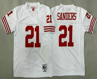 Youth San Francisco 49ers #21 Deion Sanders White Throwback Jersey