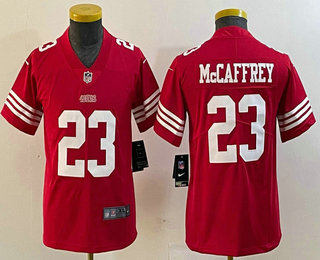 Youth San Francisco 49ers #23 Christian McCaffrey Red Limited FUSE Vapor Jersey