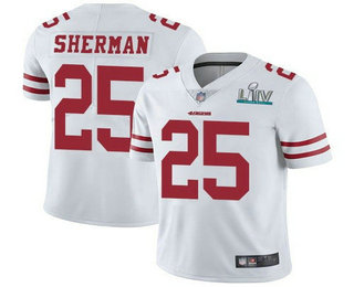 Youth San Francisco 49ers #25 Richard Sherman White 2020 Super Bowl LIV Vapor Untouchable Stitched NFL Nike Limited Jersey