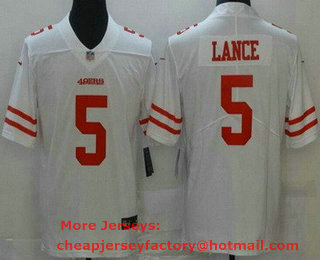 Youth San Francisco 49ers #5 Trey Lance White 2021 Vapor Untouchable Stitched NFL Nike Limited Jersey