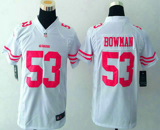 Youth San Francisco 49ers #53 NaVorro Bowman White Road NFL Nike Game Jersey