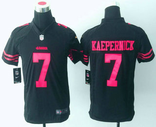 Youth San Francisco 49ers #7 Colin Kaepernick Black Alternate Stitched NFL Nike Game Jersey