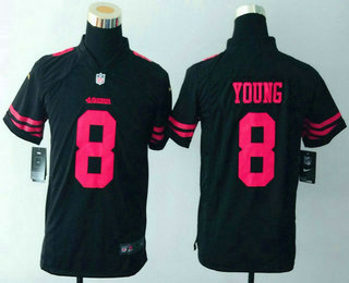 Youth San Francisco 49ers #8 Steve Young 2015 Nike Black Game Jersey