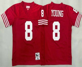 Youth San Francisco 49ers #8 Steve Young Red Throwback Jersey