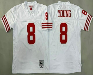 Youth San Francisco 49ers #8 Steve Young White Throwback Jersey