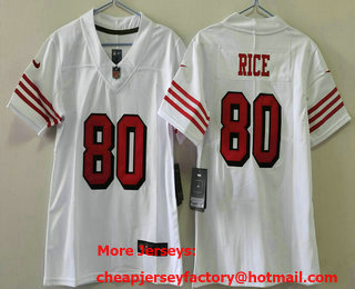 Youth San Francisco 49ers #80 Jerry Rice White 2023 Color Rush Vapor Limited Jersey