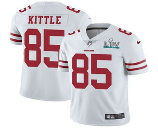 Youth San Francisco 49ers #85 George Kittle White 2020 Super Bowl LIV Vapor Untouchable Stitched NFL Nike Limited Jersey