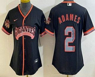 Youth San Francisco Giants #2 Willy Adames Black 2026 Alternate Stadium Stitched Jersey