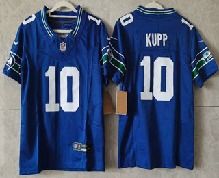Youth Seattle Seahawks #10 Cooper Kupp Limited Blue Throwback FUSE Vapor Jersey