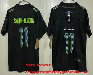 Youth Seattle Seahawks #11 Jaxon Smith-Njigba Limited Black Fashion Vapor Jersey