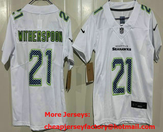 Youth Seattle Seahawks #21 Devon Witherspoon Limited White Fashion Vapor Jersey